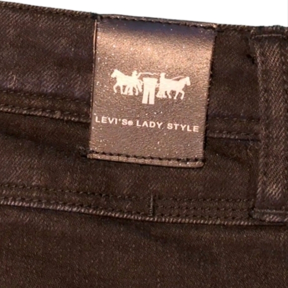 LEVI'S Lady Style Black Denim Skirt Rhinestones Size W27 - Picture 12 of 16